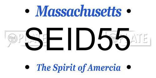 SEID55 Massachusetts License Plate
