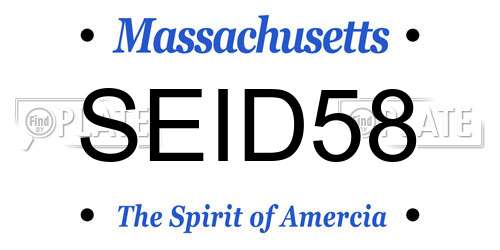 SEID58 Massachusetts License Plate