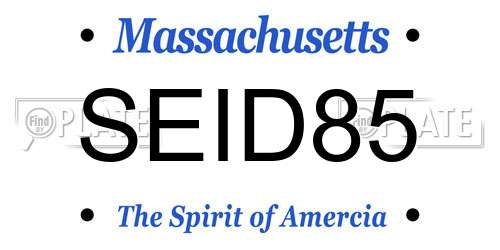 SEID85 Massachusetts License Plate