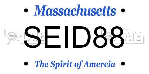 SEID88 Massachusetts License Plate