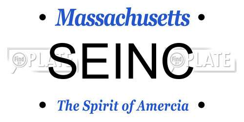 SEINC Massachusetts License Plate