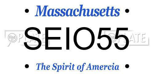 SEIO55 Massachusetts License Plate