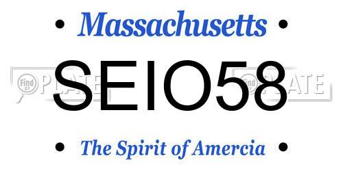 SEIO58 Massachusetts License Plate