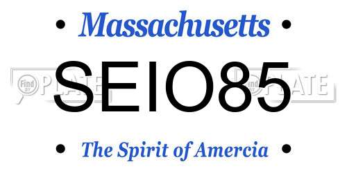 SEIO85 Massachusetts License Plate