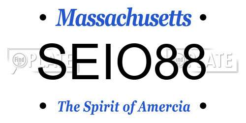 SEIO88 Massachusetts License Plate