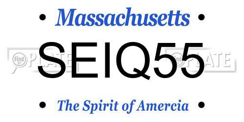 SEIQ55 Massachusetts License Plate