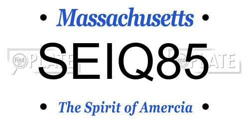 SEIQ85 Massachusetts License Plate