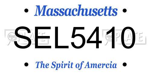 SEL5410 Massachusetts License Plate