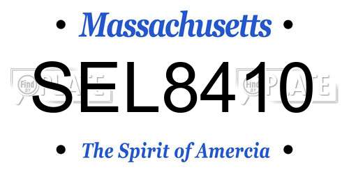 SEL8410 Massachusetts License Plate