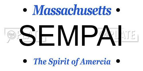 SEMPAI Massachusetts License Plate