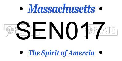 SEN017 Massachusetts License Plate