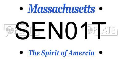 SEN01T Massachusetts License Plate