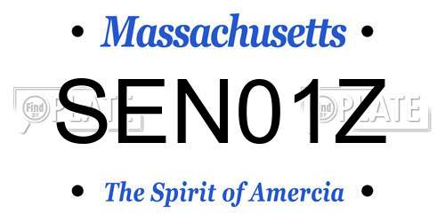 SEN01Z Massachusetts License Plate