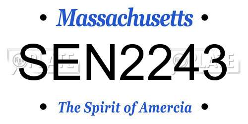 SEN2243 Massachusetts License Plate