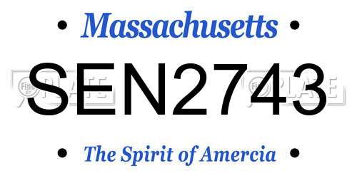 SEN2743 Massachusetts License Plate