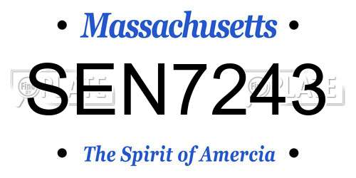 SEN7243 Massachusetts License Plate