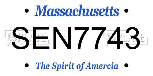 SEN7743 Massachusetts License Plate