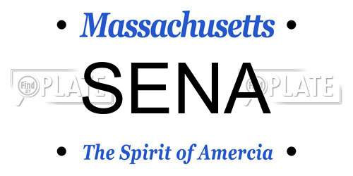 SENA Massachusetts License Plate