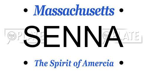 SENNA Massachusetts License Plate