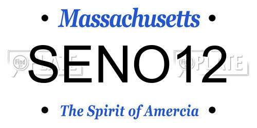 SENO12 Massachusetts License Plate