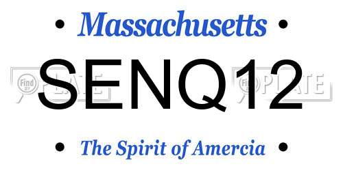SENQ12 Massachusetts License Plate