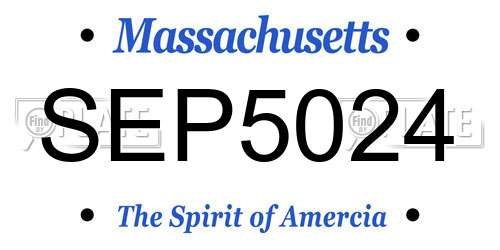 SEP5024 Massachusetts License Plate