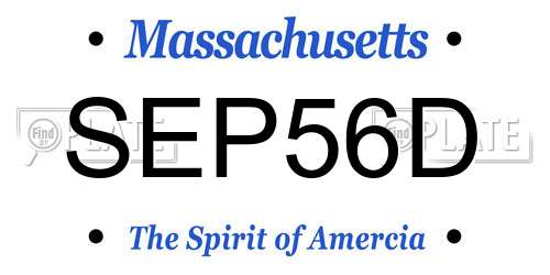 SEP56D Massachusetts License Plate
