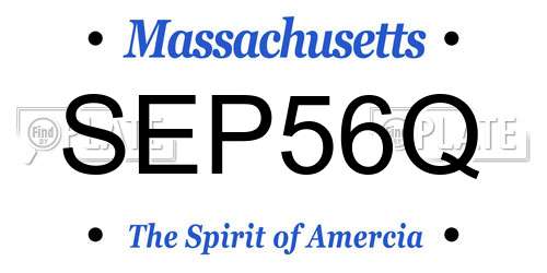 SEP56Q Massachusetts License Plate