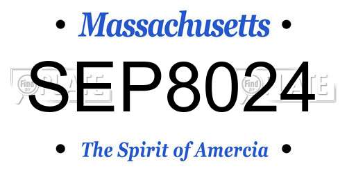 SEP8024 Massachusetts License Plate
