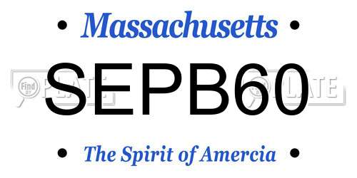 SEPB60 Massachusetts License Plate