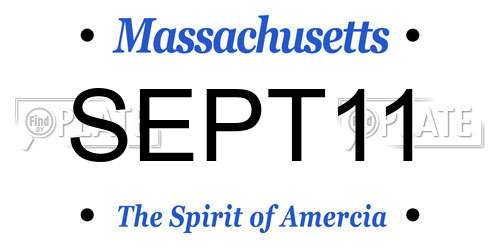 SEPT11 Massachusetts License Plate