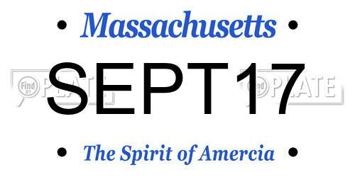 SEPT17 Massachusetts License Plate