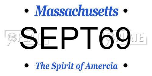 SEPT69 Massachusetts License Plate