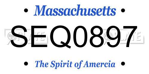 SEQ0897 Massachusetts License Plate