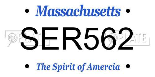 SER562 Massachusetts License Plate