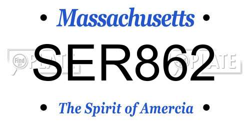 SER862 Massachusetts License Plate