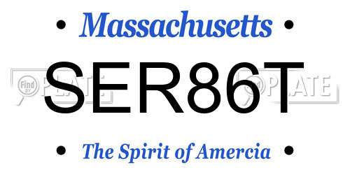 SER86T Massachusetts License Plate