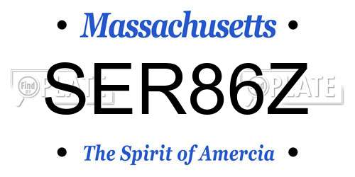 SER86Z Massachusetts License Plate