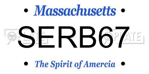 SERB67 Massachusetts License Plate