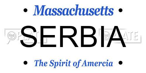 SERBIA Massachusetts License Plate