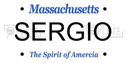 SERGIO Massachusetts License Plate