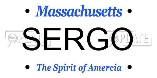 SERGO Massachusetts License Plate