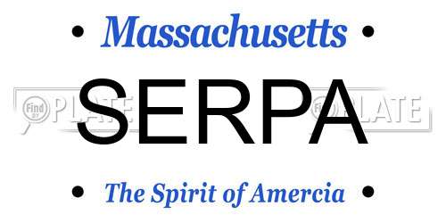 SERPA Massachusetts License Plate