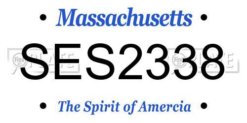 SES2338 Massachusetts License Plate