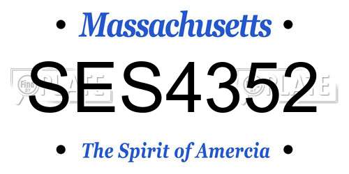 SES4352 Massachusetts License Plate