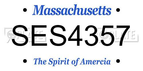 SES4357 Massachusetts License Plate