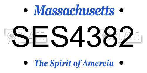 SES4382 Massachusetts License Plate