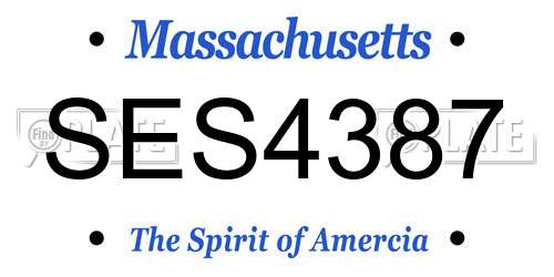 SES4387 Massachusetts License Plate