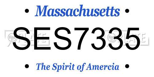 SES7335 Massachusetts License Plate