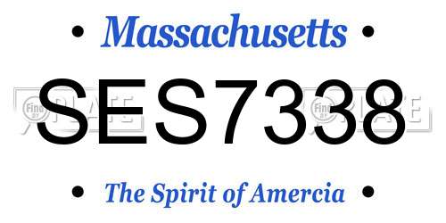 SES7338 Massachusetts License Plate